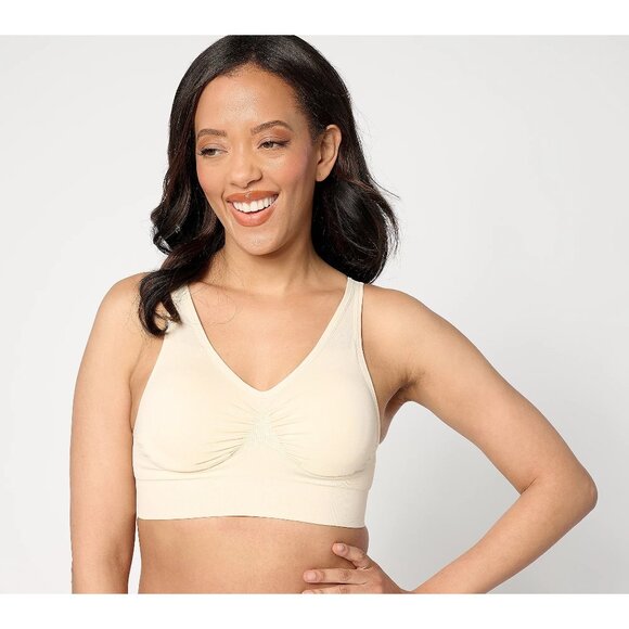 Anybody Intimates Wirefree Cuplift Seamless Bra Women 1X Pearl Lounge Comfy NEW - Picture 1 of 8